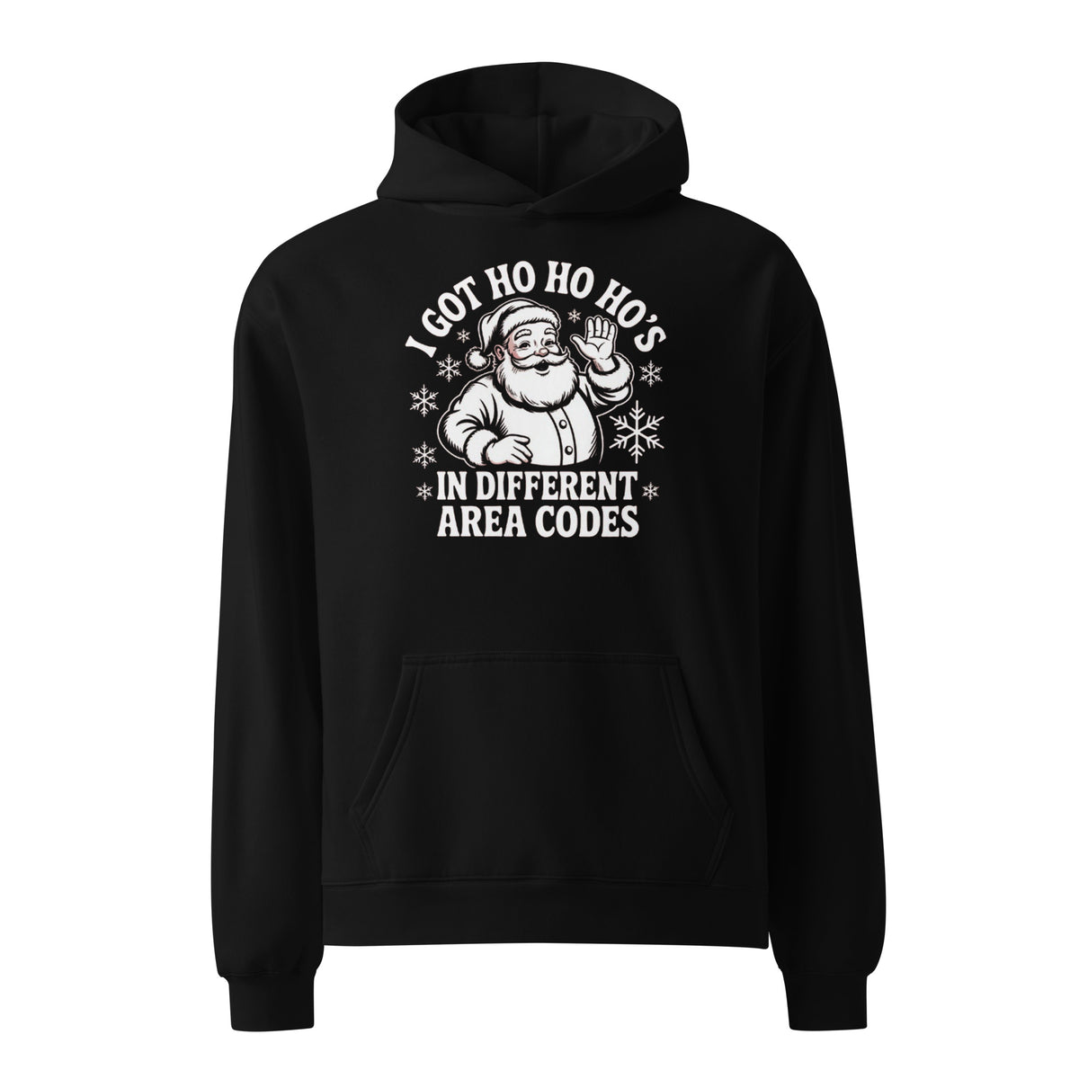 Santa Ho Ho Ho’s In Different Area Codes Funny Christmas Hoodie
