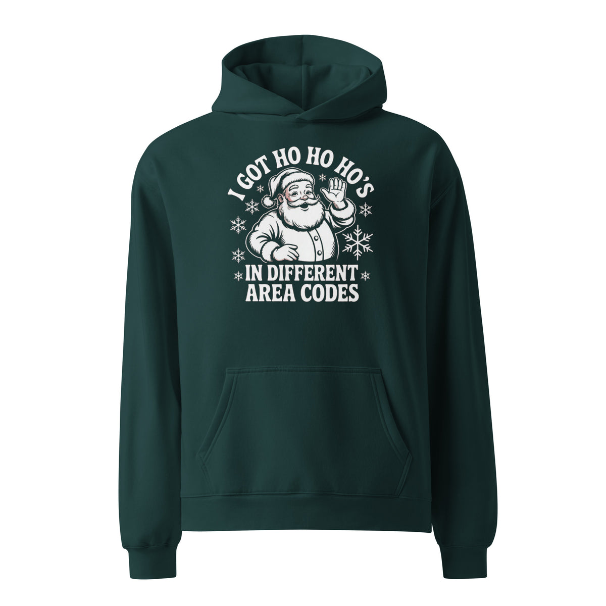 Santa Ho Ho Ho’s In Different Area Codes Funny Christmas Hoodie